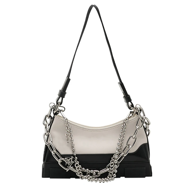 

[EAM] Women New Small Bow Chains Sole Bag PU Leather Personality All-match Crossbody Shoulder Bag Fashion Tide 2021 18A1756