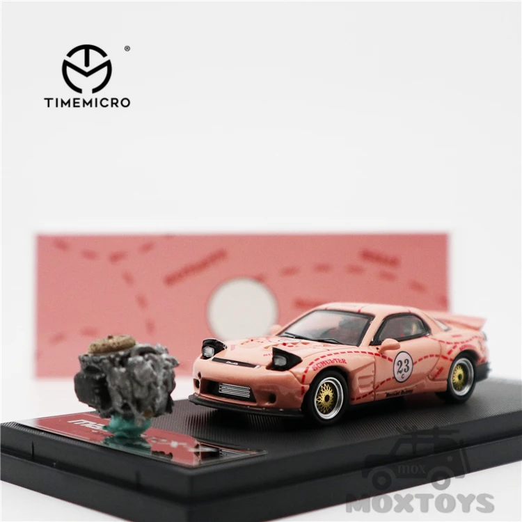 

TimeMicro 1:64 Rocket Bunny Pandem Mazda RX-7 розовая свинка литая модель автомобиля