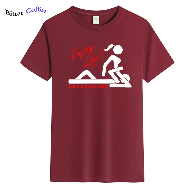 Наслаждайтесь жизнью Ешьте больше часто Романтическая футболка с надписью love