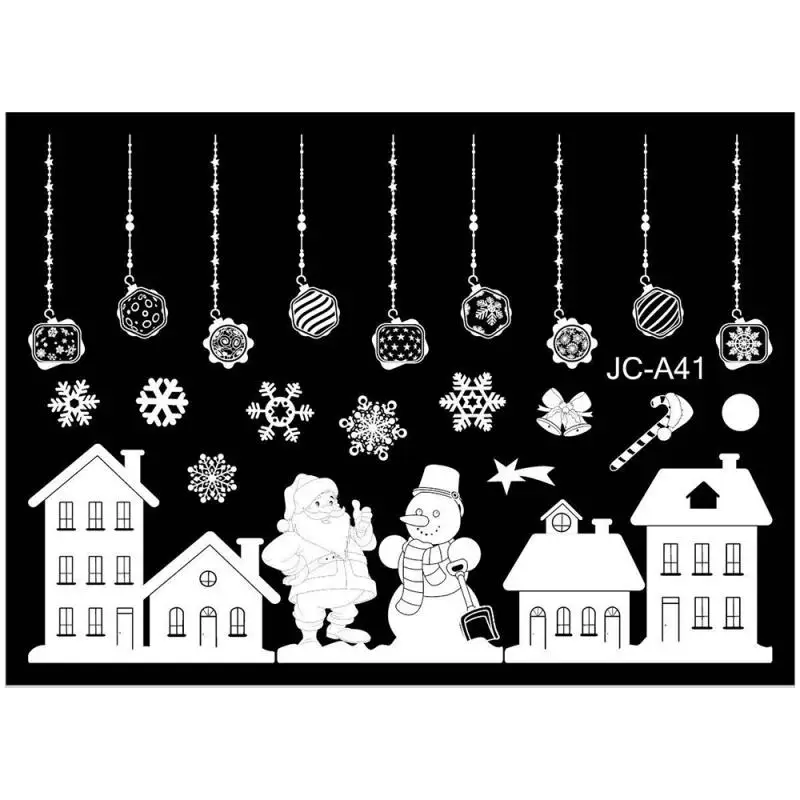 Navidad DIY рождественские оконные декоративные пленки Хэллоуин электростатические наклейки рождественские украшения для дома год