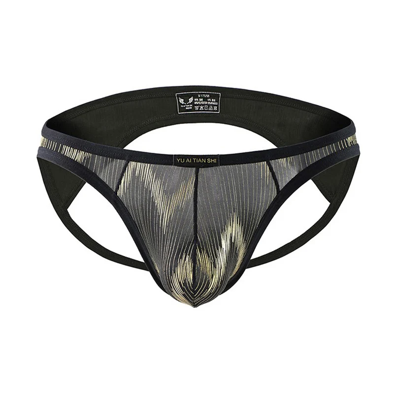 Мужские трусы брифы сексуальные напечатанные jockstrap Нижнее белье Bulge Pouch мужские