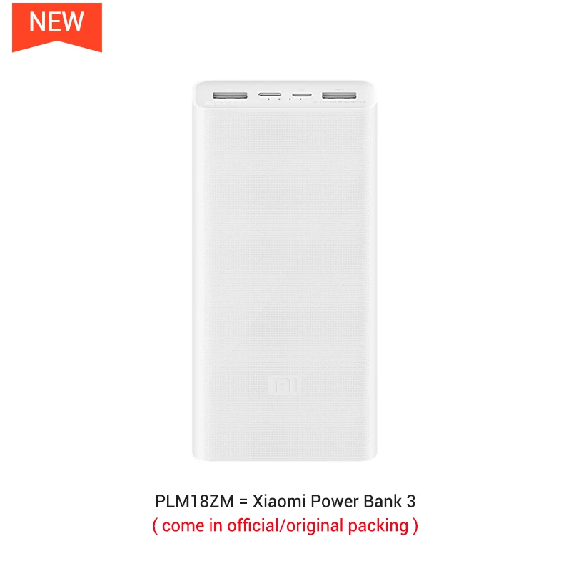 Official Packing Xiaomi power Bank 3 PLM18ZM 20000 мАч 18 Вт Двусторонняя Быстрая зарядка тип-c микро Входное зарядное устройство для iPhone 11 Pro XR X для samsung - Цвет: Official Packing