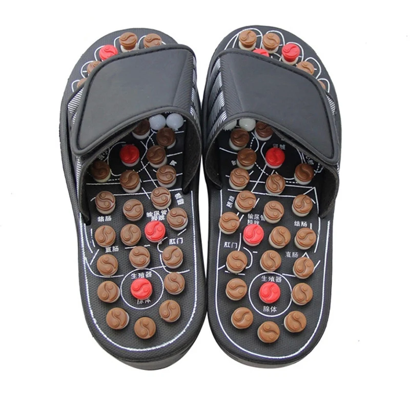 

Massage Slipper Shoe for Mens Chinese Medicine Pedicure Acupressure Therapy Rotating Sandal Foot Shoes Acupoint Massage Slippers