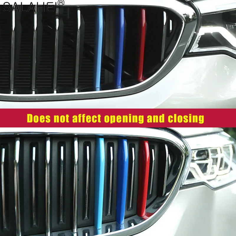 

3PC ABS Car Three-color Sticker Decorative Strip Grid Decoration Sticker For BMW New 5 Series 2018 2019 Car Dedicated Decoration