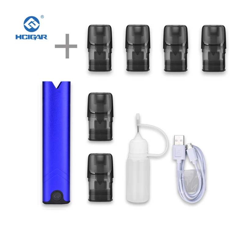 HCIGAR AKSO OS Pod Комплект 1,4 мл многоразового бака мини pod vape ручка MTL стартовый комплект Электронная сигарета с воздушным приводом pod система - Цвет: Blue and 4 pods