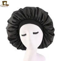 womens printed nightcap extra large fashionable wide brim wrap accessorie elastic round hat silk satin hair headdress