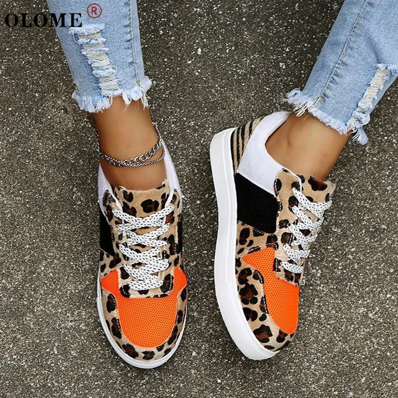 

Autumn New Style Leopard Print Ladies Vulcanized Shoes Casual Comfortable Sports Shoes Travel Convenient Women's Shoes 35-43