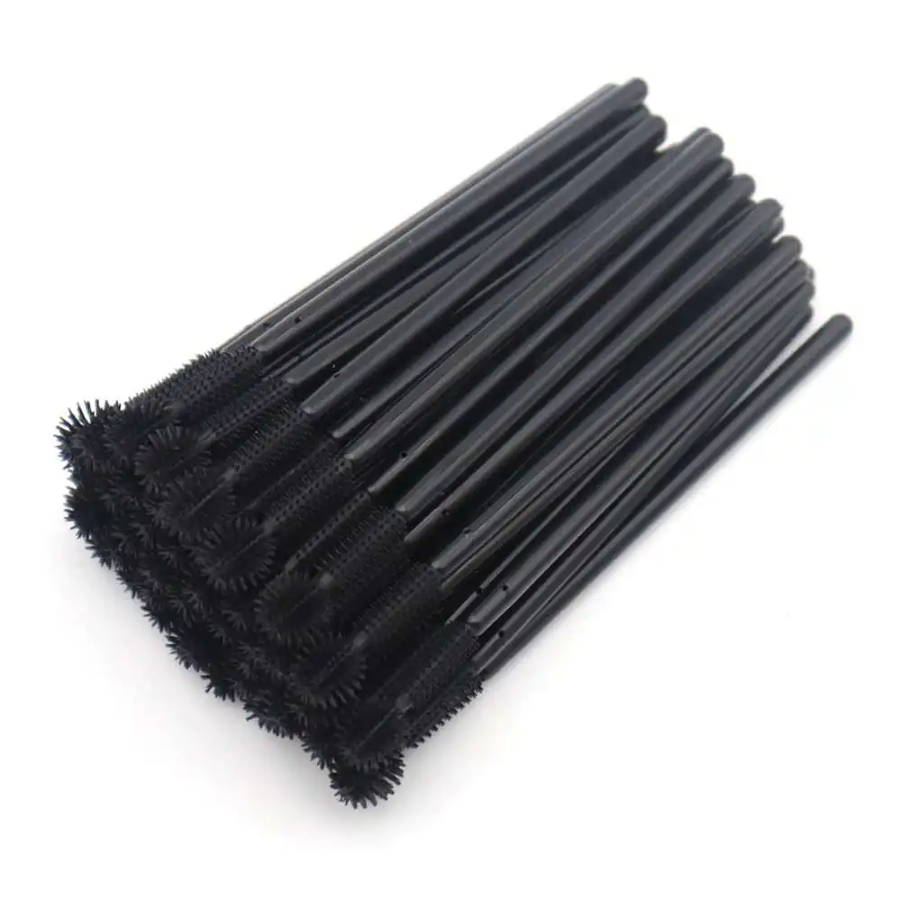 

100pcs Disposable Grafting Black Rod Silicone Eyelash Brush Tool Eyelash Beauty Suitable For Daily Use