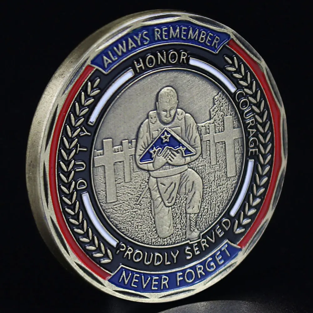 Соединенные Штаты ветеранский флаг вызов монета всегда помните военный подарок