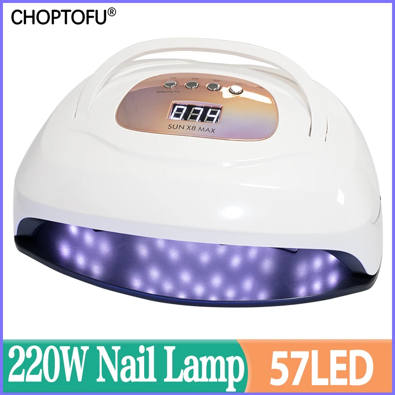 

SUN X8 Max Quick Dry Nail Dryer Powerful 220W 57LED UV Lamp Upgrade Large Space Nail Lamp Professional Lamp For Drying Nails