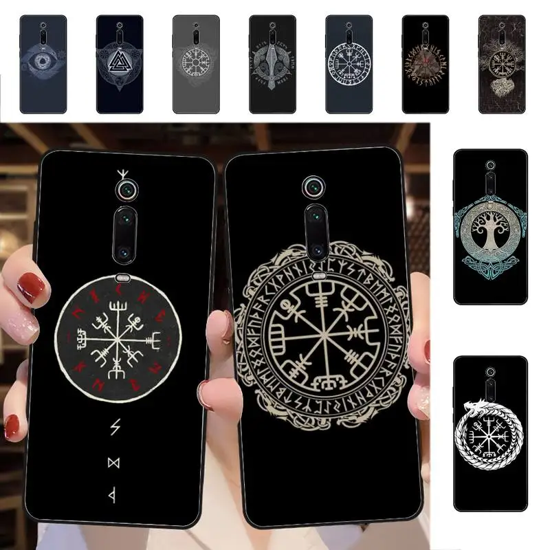 

YNDFCNB Viking Rune Vegvisir Phone Case for Redmi 5 6 7 8 9 A 5plus K20 4X S2 GO 6 K30 pro
