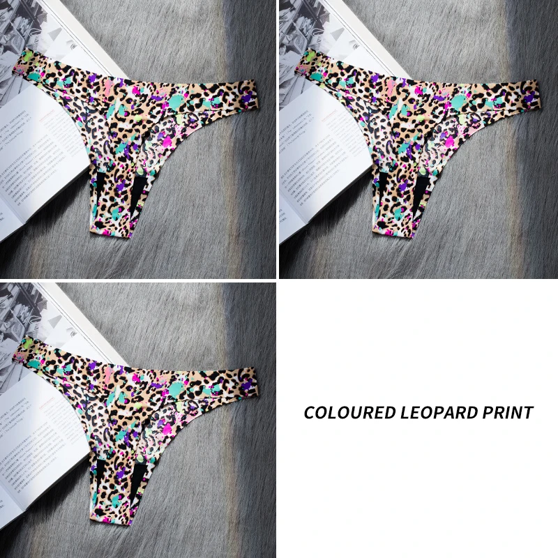 Color 3 J-BOX, 3 шт./лот, женское Бесшовное нижнее белье, леопардовые трусы, стринги, сексуальные дышащие трусики, женские стринги, прозрачные стринги, нижнее белье - Цвет: Color 3