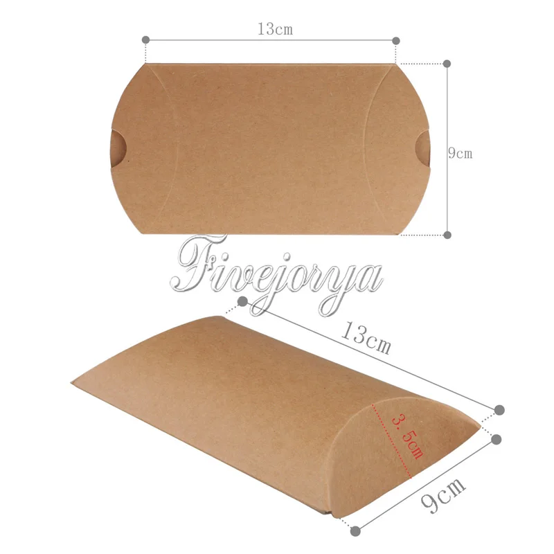 Коробки 50/100 шт./лот 9 см x 13 3 5 милая подушка Подарочная коробка из крафт бумаги
