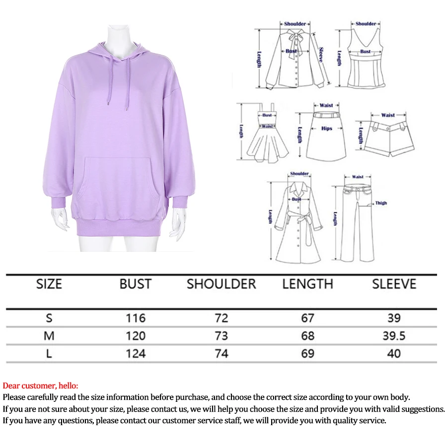 

Solid Hooded Sweatshirts Woman Streetwear Letter Print Loose Long Sleeve Hoodies Ladies Simplicity Warm Slim Women's Sweatshirts