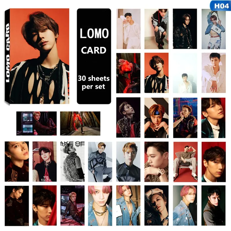 

30Pcs/set KPOP NCT WayV New Album Self Made Lomo Card Turn Back Time LUCAS TEN WINWIN Photo Card Photocards For Fans Collection