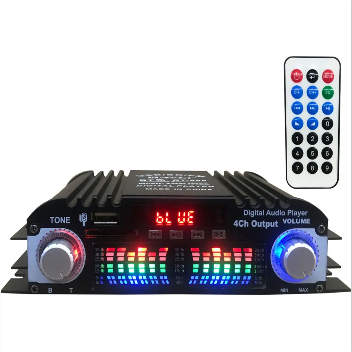 DC12V Bluetooth Amplifier Home Digital Amplifiers 180Wx4 Car Audio Bass Power Hifi FM USB SD Radio for Subwoofer Speakers | Электроника