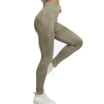 gray FlowerDance штаны для йоги для спортзала бесшовные спортивные женские фитнес брюки женские Femme Бесшовные штаны для йоги Леггинсы для йоги sprot - Цвет: gray
