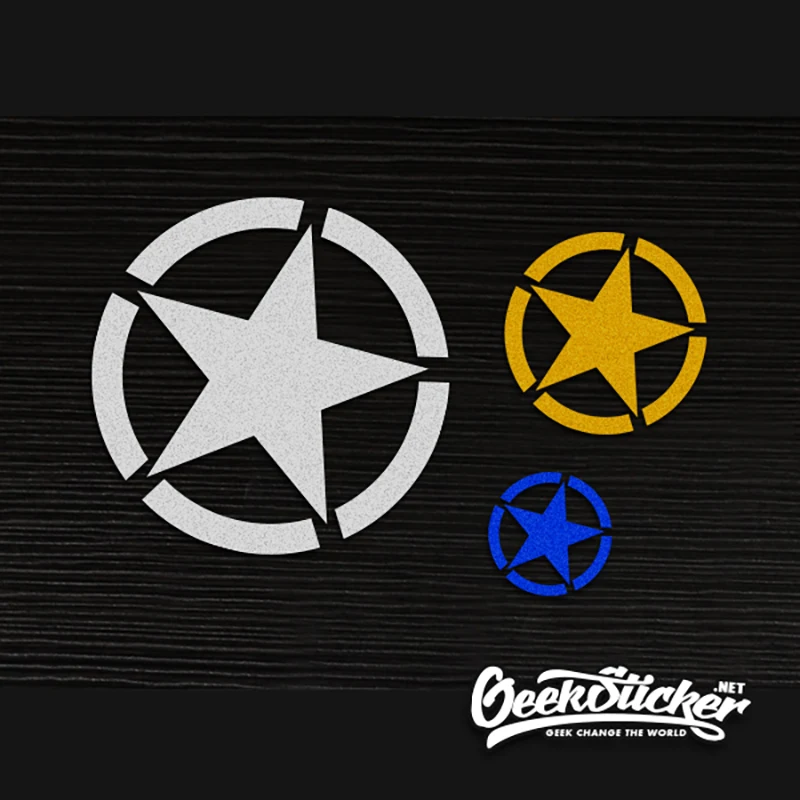

Waterproof Five-Pointed Star Body Car Styling Reflective Vinyl Sticker Refitting Exterior Decals for Jeep Cherokee Renegade etc