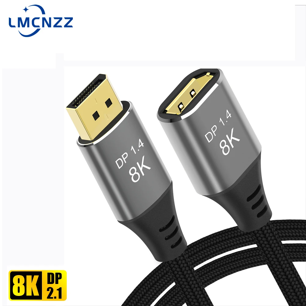 

Displayport 8K Extension Cable High Speed 8K@60Hz 4K@144Hz DP1.4 Cable Adapter Suitable for Apple Tv Ps4 Splitter Switcher Box