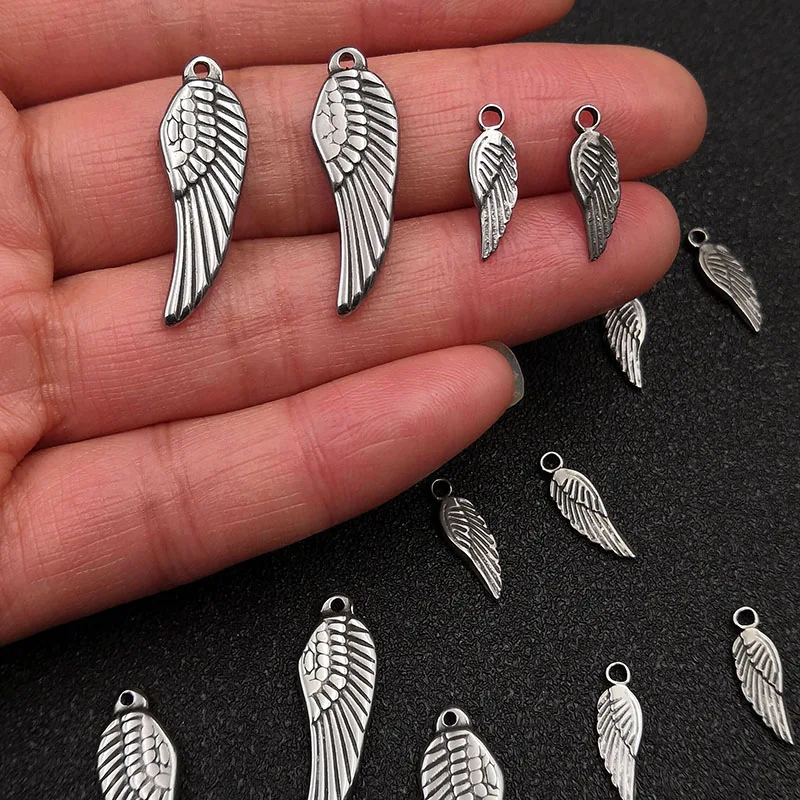 Золотые Крылья ангела Подвески из нержавеющей стали для рукоделия материалы
