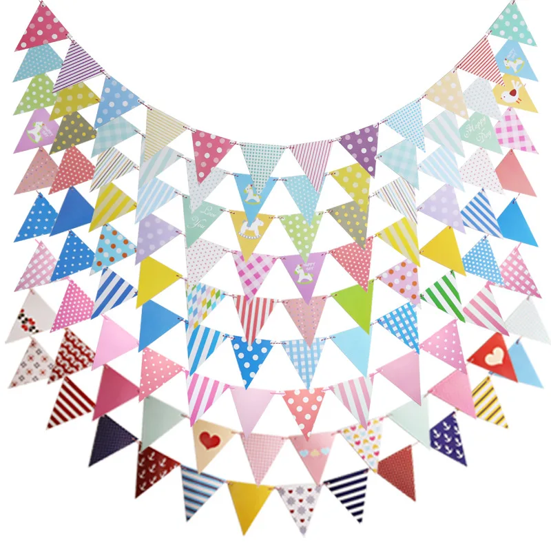 12 флагов бумажный Вымпел украшение для дома сделай сам праздничное вечеринки