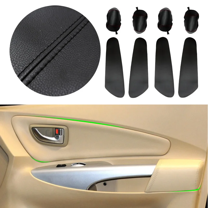 Car Microfiber Leather Interior Door Armrest Panel Cover Trim For Hyundai Tucson 2006 2007 2008 2009 2010 2011 2012 2013