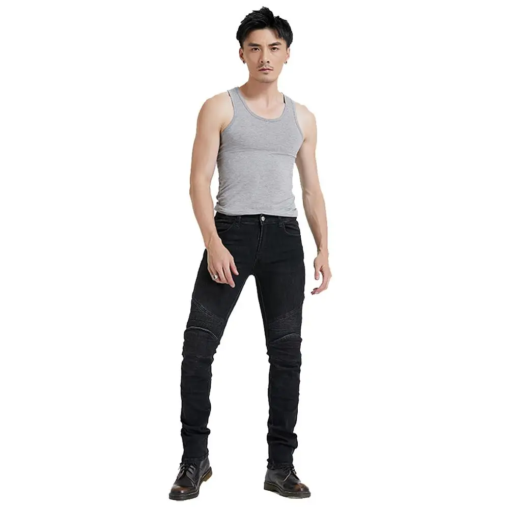 Байкерские джинсы для мужчин мотоциклетные штаны верховой езды с защитной