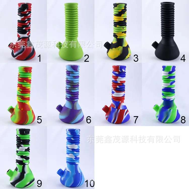 

Folding silicone cigarette bottle environmental protection silicone Complimentary glass pole and glass head smoking pipe