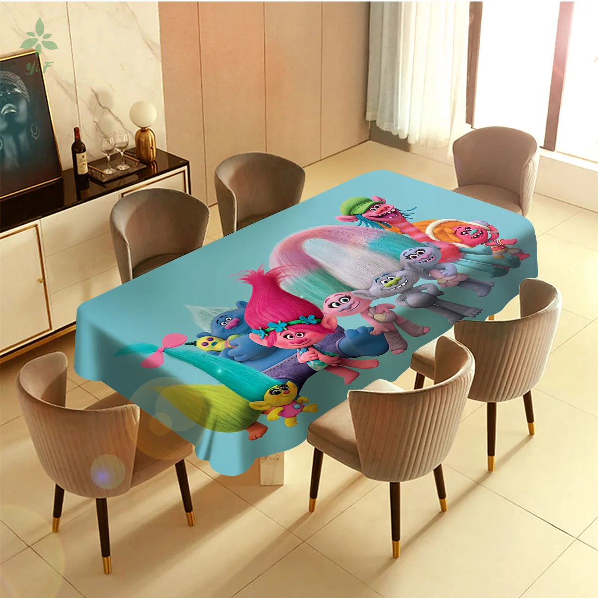 Trolls World Tour Design Tablecloth Indoor Outdoor Dinning Decor | Table Cloth