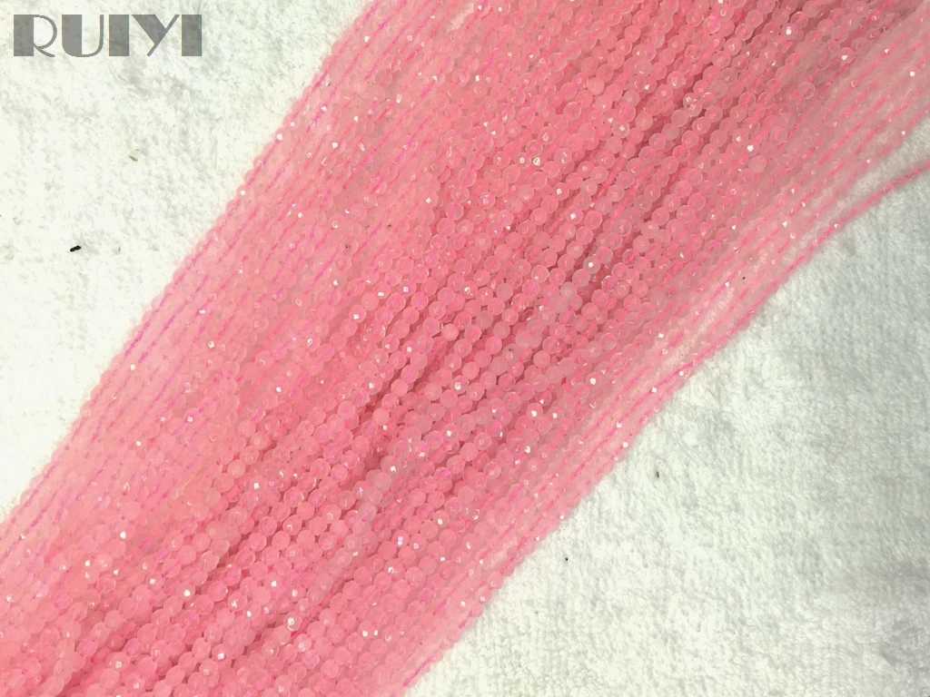 Натуральный розовый кварц Ruiyi микро граненые бусины маленький крошечный