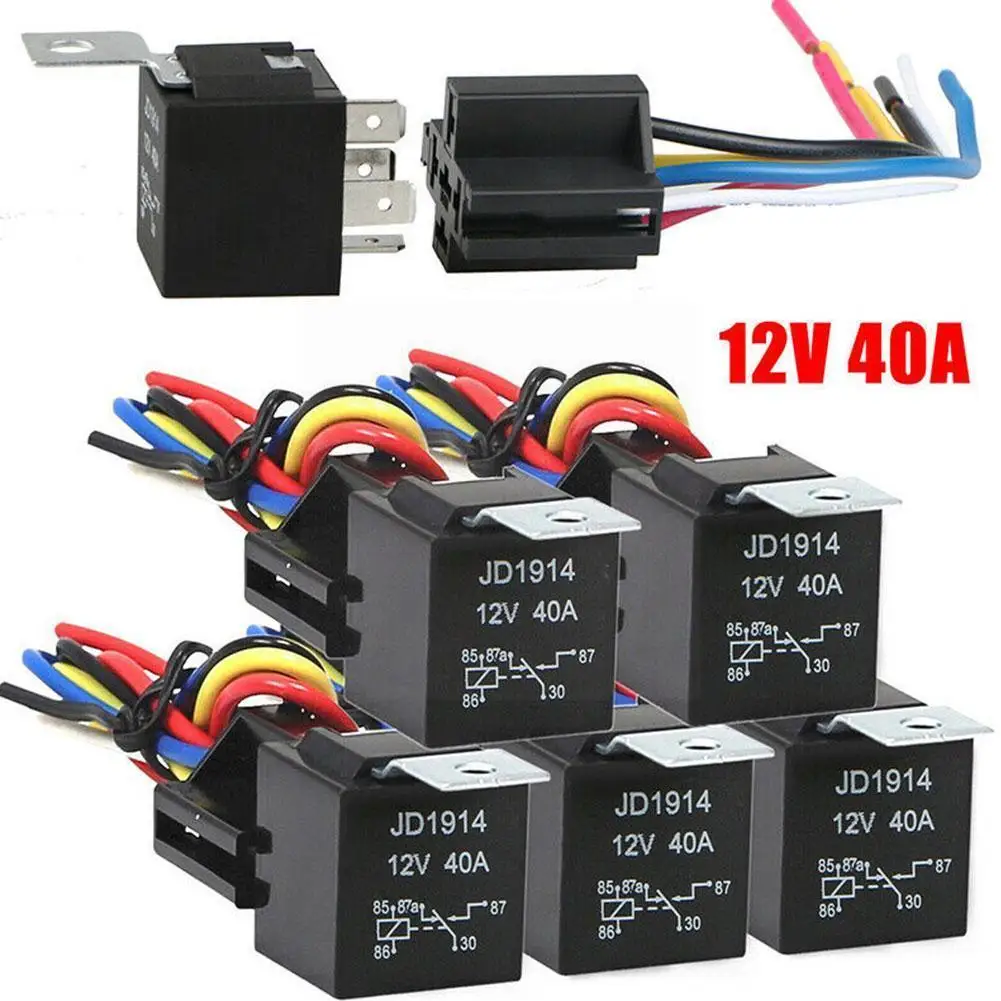 

5 Pin 40a Waterproof Car Relay Long Life Automotive Relays Normally Open 12v/24v Relay For Light Air Conditioner W5p9