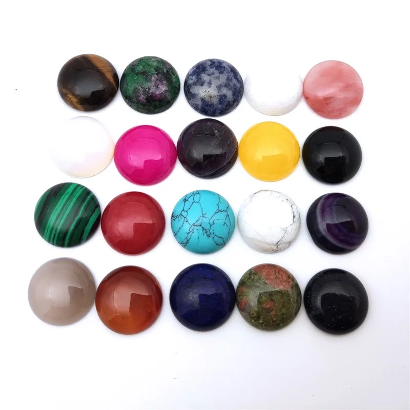 

18mm Assorted Stone mixed round CAB Cabochon for DIY Ring Earring necklaceMaking Jewelry Finding Accessories wholesale