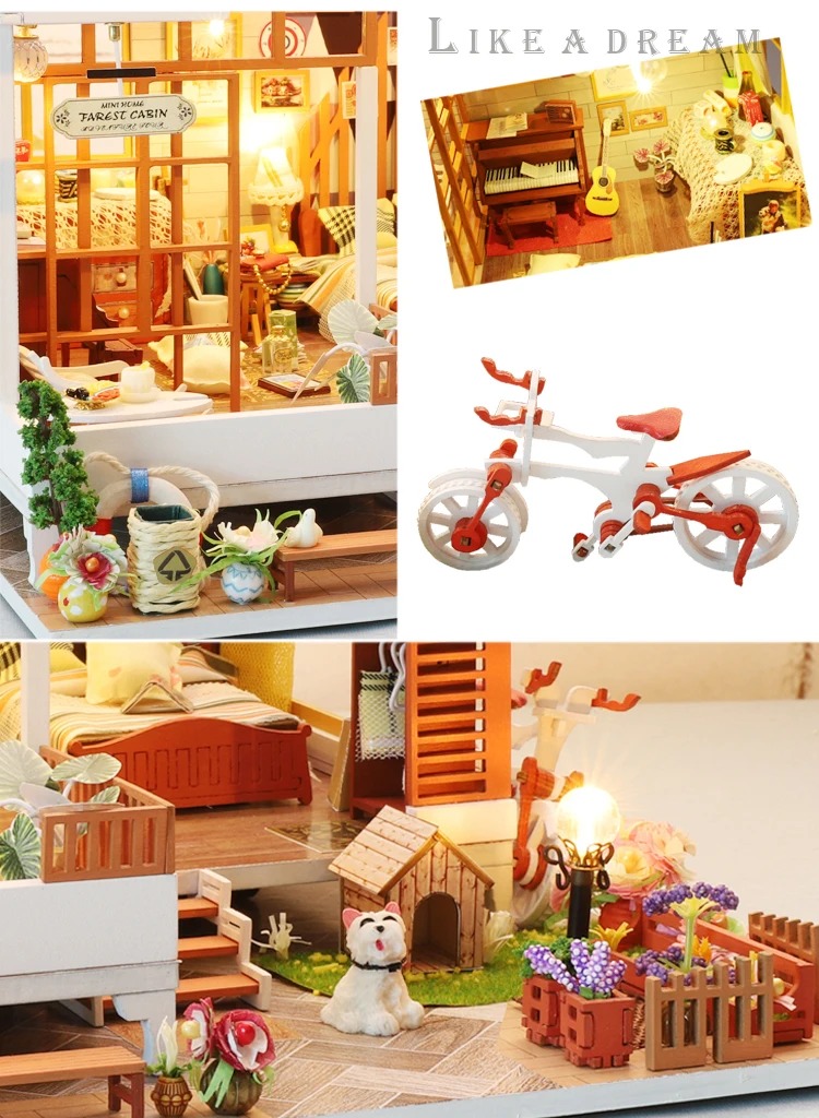 Cutebee Каса Кукольный дом миниатюрная мебель кукольный домик DIY Миниатюрные домики комната коробка театральные игрушки для детей Каса кукольный домик A04B