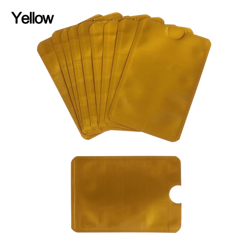 Style3-Yellow 10 шт. Анти Rfid Блокировка ридер замок держатель для карт Id банковский чехол для карт Защита Алюминиевый металлический умный Противоугонный кредитный держатель для карт - Цвет: Style3-Yellow