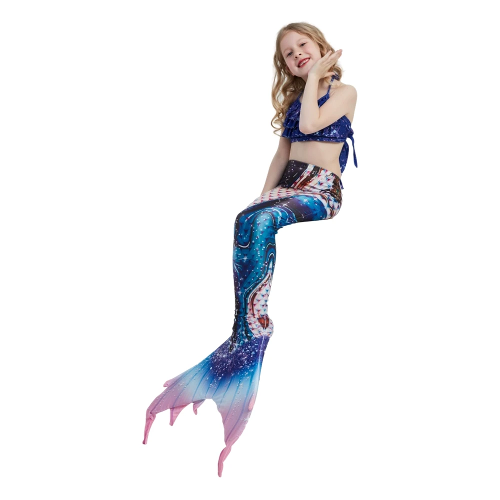 

2021 free shipping Mermaid Tail for girls Swimwear Bikini Set Bathing Suit Costume for birthday party designed high quality