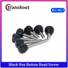 10 шт. M3 M4 M5 черная бакелитовая круглая головка с ручкой из нержавеющей стали