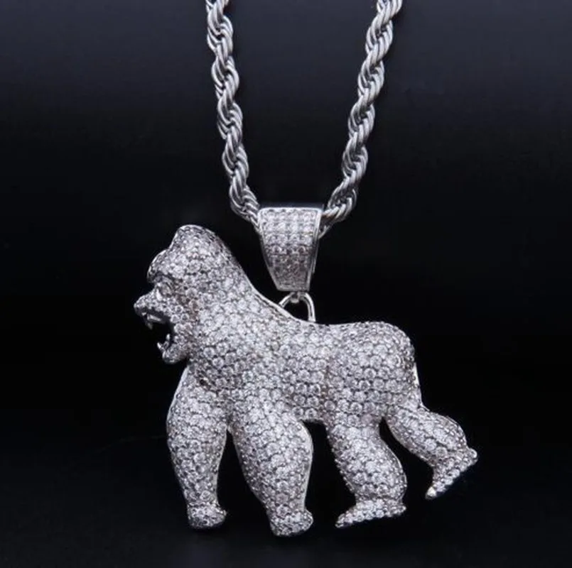 Ожерелье с фианитами в стиле хип хоп|Ожерелья подвеской| |