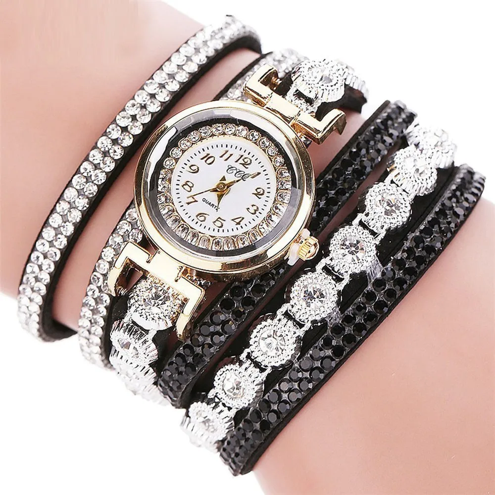 Женские часы браслет с закручивающимся кольцом модные повседневные аналоговые