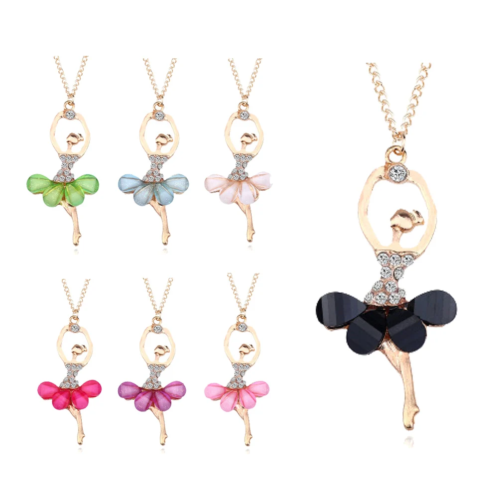 Ожерелье балетное с кулоном для танцев балерины очаровательные ювелирные
