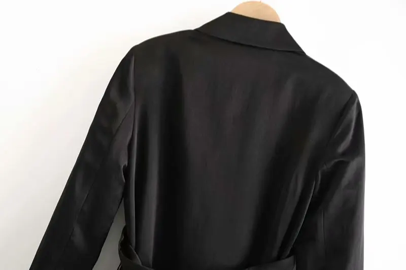 Star firefly solid color one buckle belt satin suit female silk satin texture casual suit elegant office business women