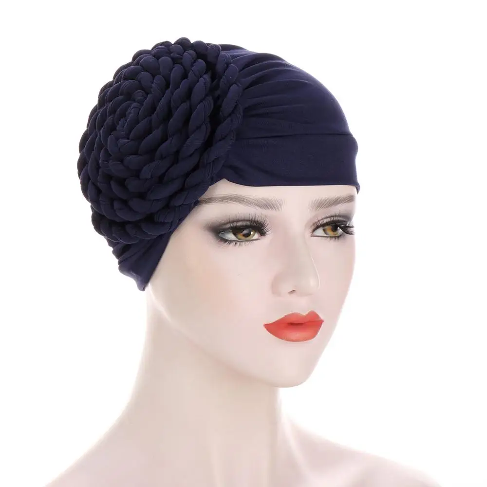 

Solid Color India Turban Bonnet Arab Wrap Head Scarf Ready To Wear Hijab Hat Muslim Headdress Women Inner Hijab Caps