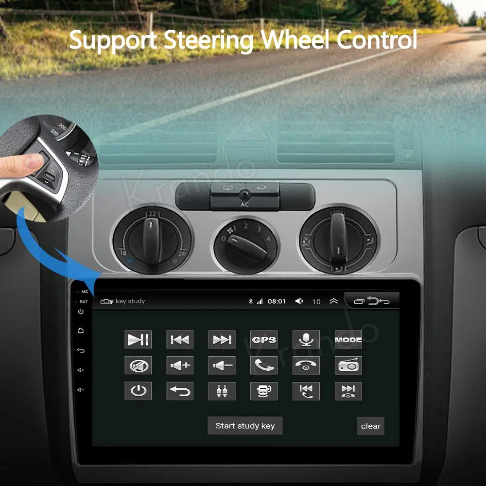 Krando Android 10 0 9 &quotIPS Full Touch автомобильное мультимедийное радио для Volkswagen VW Touran 1 2003 2010