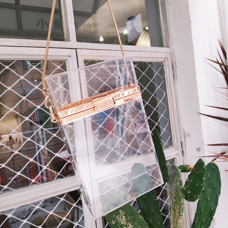 Женский прозрачный акриловый кошелек милая прозрачная сумка через плечо