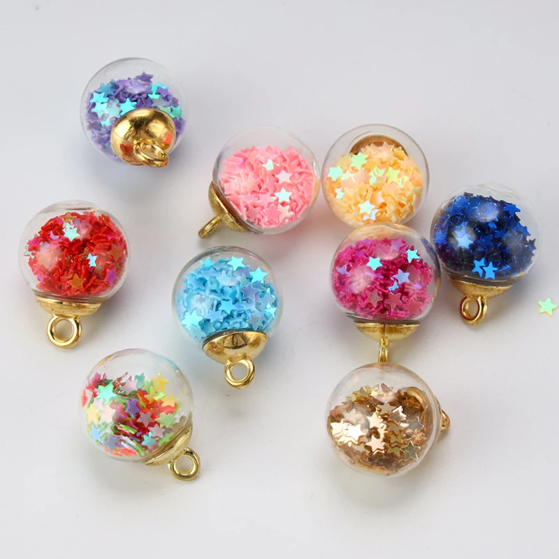 10 шт./компл. 15 мм многоцветные Хрустальные шарики подвески в виде звезд фурнитура