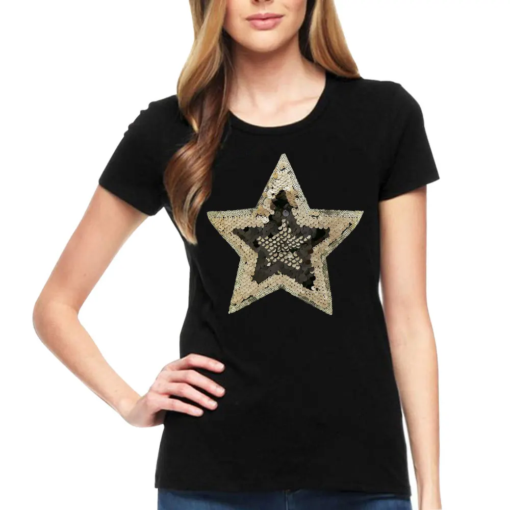 Женские футболки из мягкого хлопка с блестками свободная футболка летняя майка