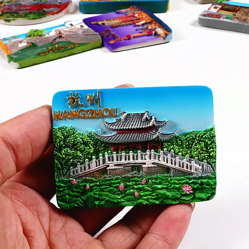 Магнитные наклейки Country Suzhou Hangzhou магнитные магниты для холодильника рельефные из