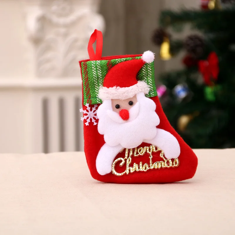 B Santa Claus Горячий рождественский подарок Новогодний носок для подарков Санта-Клаус рождественские елочные игрушки Рождественские Чулки s конфеты подарочная сумка Navidad - Цвет: B Santa Claus