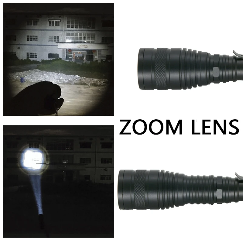 XHP70.2 Waterproof Powerful Tactical LED Flashlight Torch 2x 18650 Battery Zoom Adjustable Lens Lantern Z40P75 32w 3200lm Bulbs | Лампы и