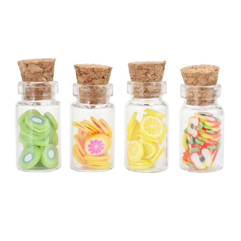 Миниатюрные Мини ломтики фруктов в масштабе 1:12 4 шт. стеклянная бутылка банка для