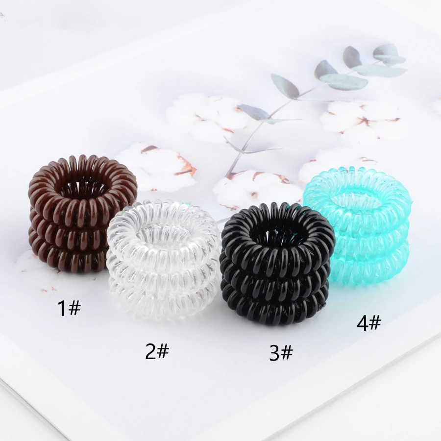 3boxes 3.5cm Fashion Cute Candy Color telephone line hair gum styling tools headwear Free shipping | Красота и здоровье
